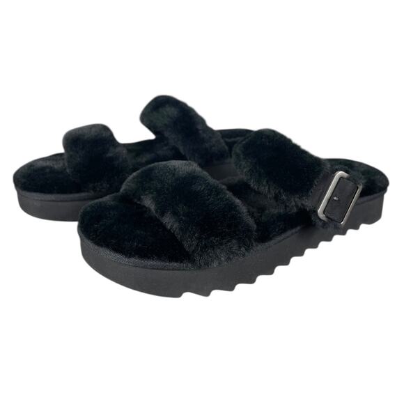 Koolaburra by UGG Furr-ah Slide Sandal Black Women’s 11 Faux Fur Slippers NWOT - Picture 10 of 13